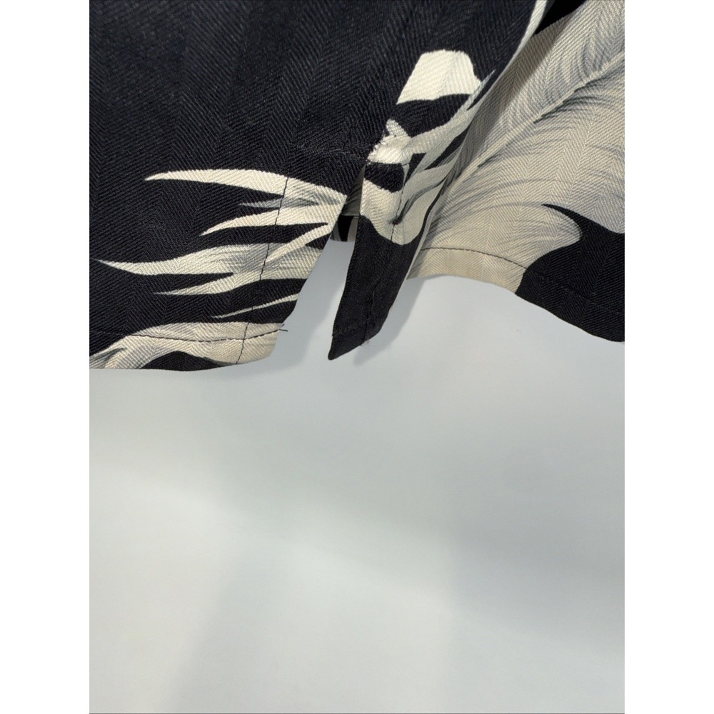 Vintage Banana Cabana Mens Size large Black Gray 100% Silk Short Sleeve Shirt - Picture 5 of 8